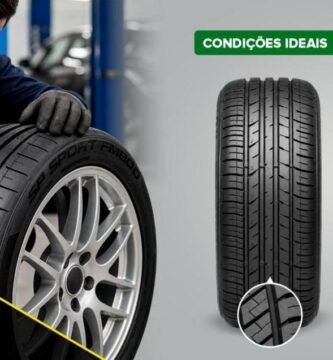Pneus exibindo sinais de desgaste