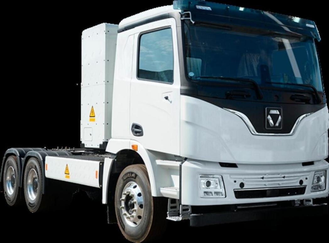 Caminhão elétrico E7-95T em operação