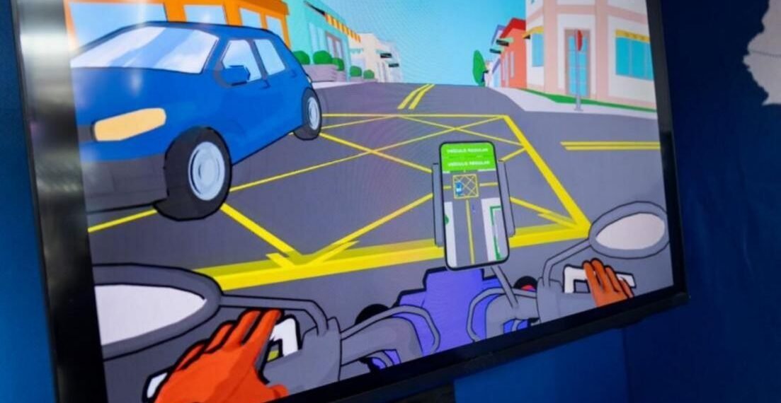 Imagem de veículos sendo monitorados