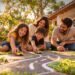 Família se divertindo ao ar livre