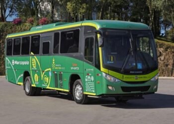 Ônibus Ideale 800 Agrotech em ação