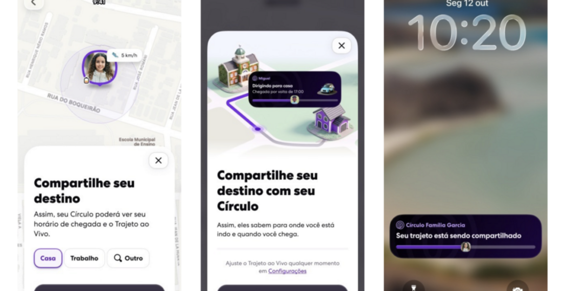 Imagem ilustrativa do recurso Trajeto ao Vivo da Life360